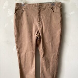 Charter Club Tan High-Rise Straight Leg Pants